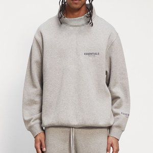 Essentials Fear of God Mock Neck Heathered Gray Sweatshirt